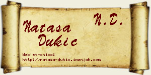 Nataša Dukić vizit kartica
